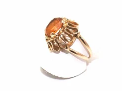 Bague cocktail or jaune 750 mil et citrine