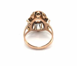 Bague cocktail or jaune 750 mil et citrine
