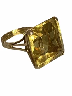 Bague Cocktail Or Jaune Citrine