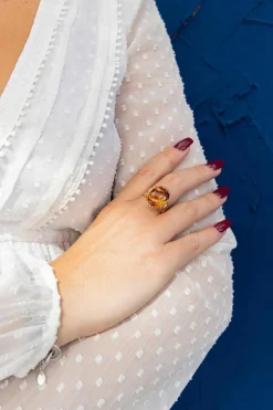 Bague Cocktail Or jaune Citrine