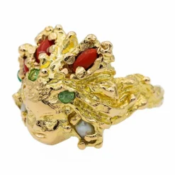 Bague Cocktail Or jaune Corail