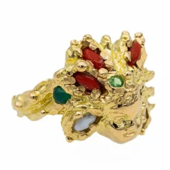 Bague Cocktail Or jaune Corail