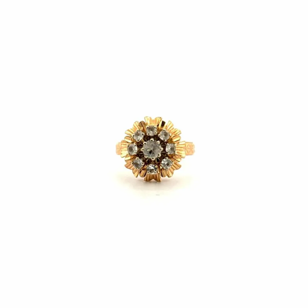Bague Cocktail or jaune diamants