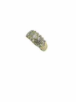 Bague cocktail or jaune diamant radiant 0.80ct certificat HRD