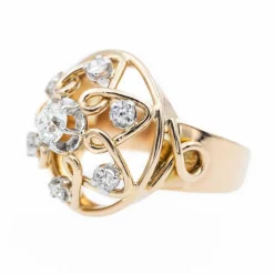 Bague Cocktail Or jaune Diamant