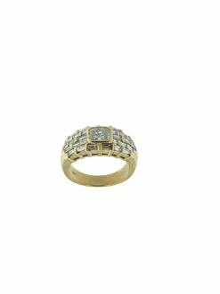 Bague cocktail or jaune diamant radiant 0.80ct certificat HRD