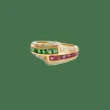 Bague cocktail or jaune et blanc émeraudes rubis et diamants