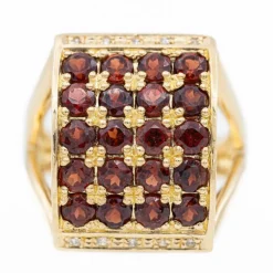 Bague Cocktail Or jaune Grenat
