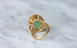 Bague Cocktail or jaune jade rubis