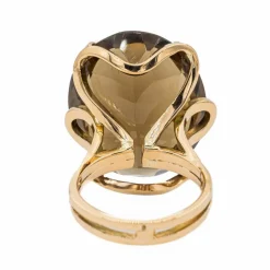 Bague Cocktail Or jaune Quartz fumé