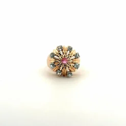Bague Cocktail Or Jaune Rubis Tourmaline