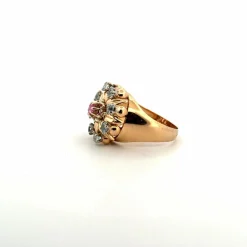 Bague Cocktail Or Jaune Rubis Tourmaline