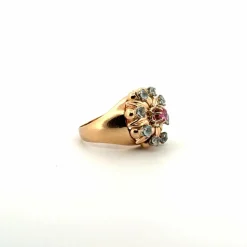 Bague Cocktail Or Jaune Rubis Tourmaline