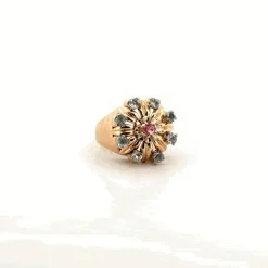 Bague Cocktail Or Jaune Rubis Tourmaline