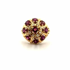 Bague Cocktail Or Jaune Spinelle & Diamants