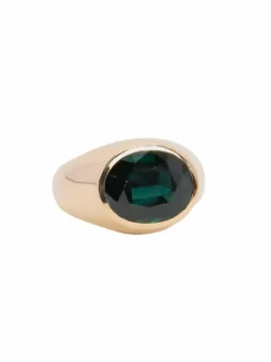 Bague cocktail or jaune saphir ovale