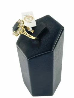 Bague cocktail or jaune saphir et diamants certificat IGI