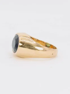 Bague cocktail or jaune saphir ovale
