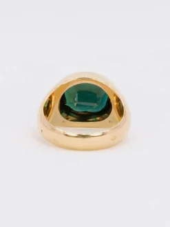 Bague cocktail or jaune saphir ovale