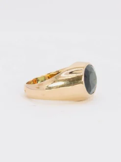 Bague cocktail or jaune saphir ovale