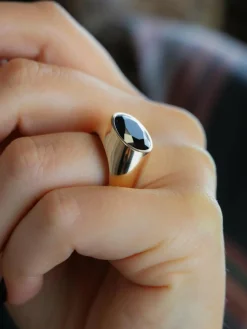 Bague cocktail or jaune saphir ovale