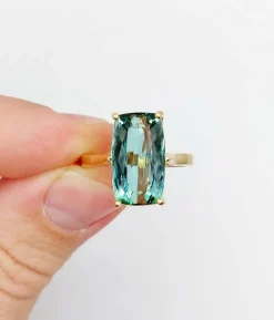 Bague cocktail or jaune, tourmaline 5,70 carats (circa 1950)