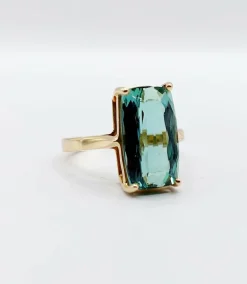 Bague cocktail or jaune, tourmaline 5,70 carats (circa 1950)