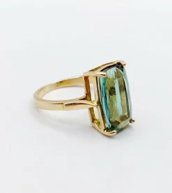 Bague cocktail or jaune, tourmaline 5,70 carats (circa 1950)