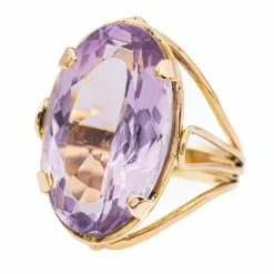 Bague Cocktail Or rose Améthyste
