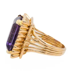 Bague Cocktail Or rose Améthyste
