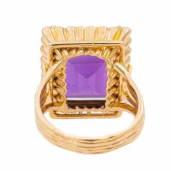 Bague Cocktail Or rose Améthyste