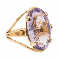 Bague Cocktail Or rose Améthyste