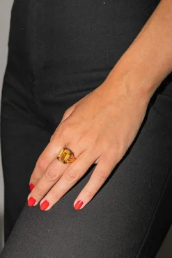 Bague Cocktail Or rose Citrine