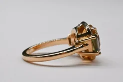 Bague Cocktail Or Rose Citrine Diamants Saphirs
