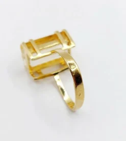 Bague cocktail or rose 18k ornée d'une citrine de 6.65 carats art deco