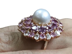 Bague cocktail Perle Or jaune