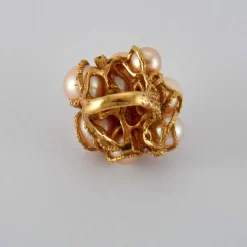 Bague Cocktail Perles Diamants