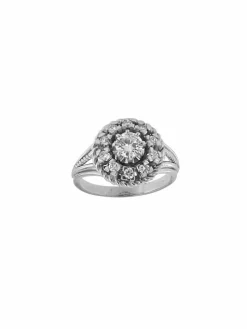 Bague cocktail rétro HRD certifiée avec diamants naturels