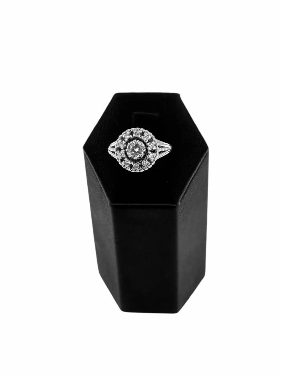 Bague cocktail rétro HRD certifiée avec diamants naturels