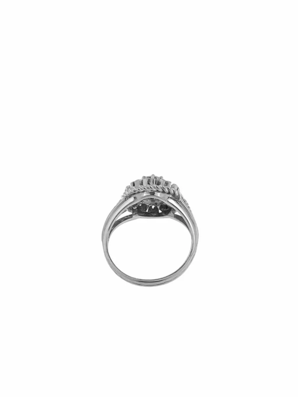 Bague cocktail rétro HRD certifiée avec diamants naturels