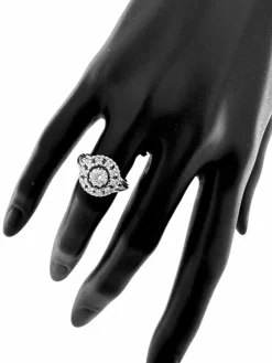 Bague cocktail rétro HRD certifiée avec diamants naturels