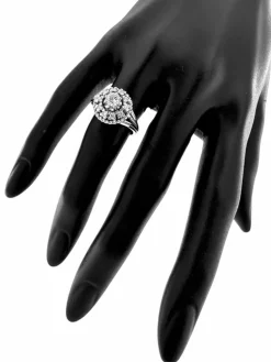Bague cocktail rétro HRD certifiée avec diamants naturels