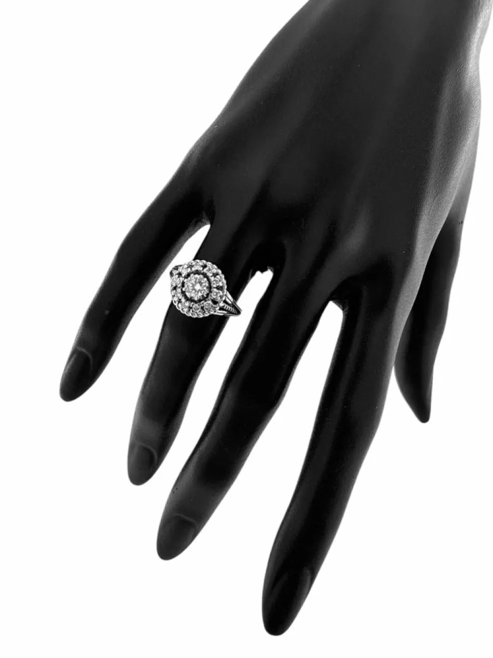 Bague cocktail rétro HRD certifiée avec diamants naturels