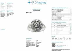 Bague cocktail rétro HRD certifiée avec diamants naturels
