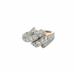 Bague Cocktail Rétro Or Diamant