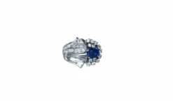 Bague Cocktail Saphir de Ceylan et Diamants
