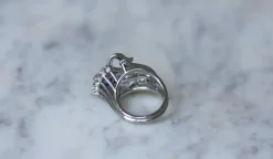 Bague Cocktail Saphir de Ceylan et Diamants