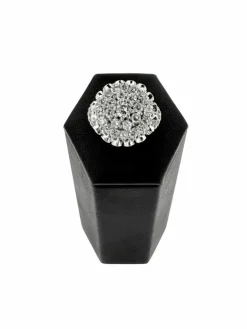Bague cocktail vintage certifiée HRD or blanc et diamants