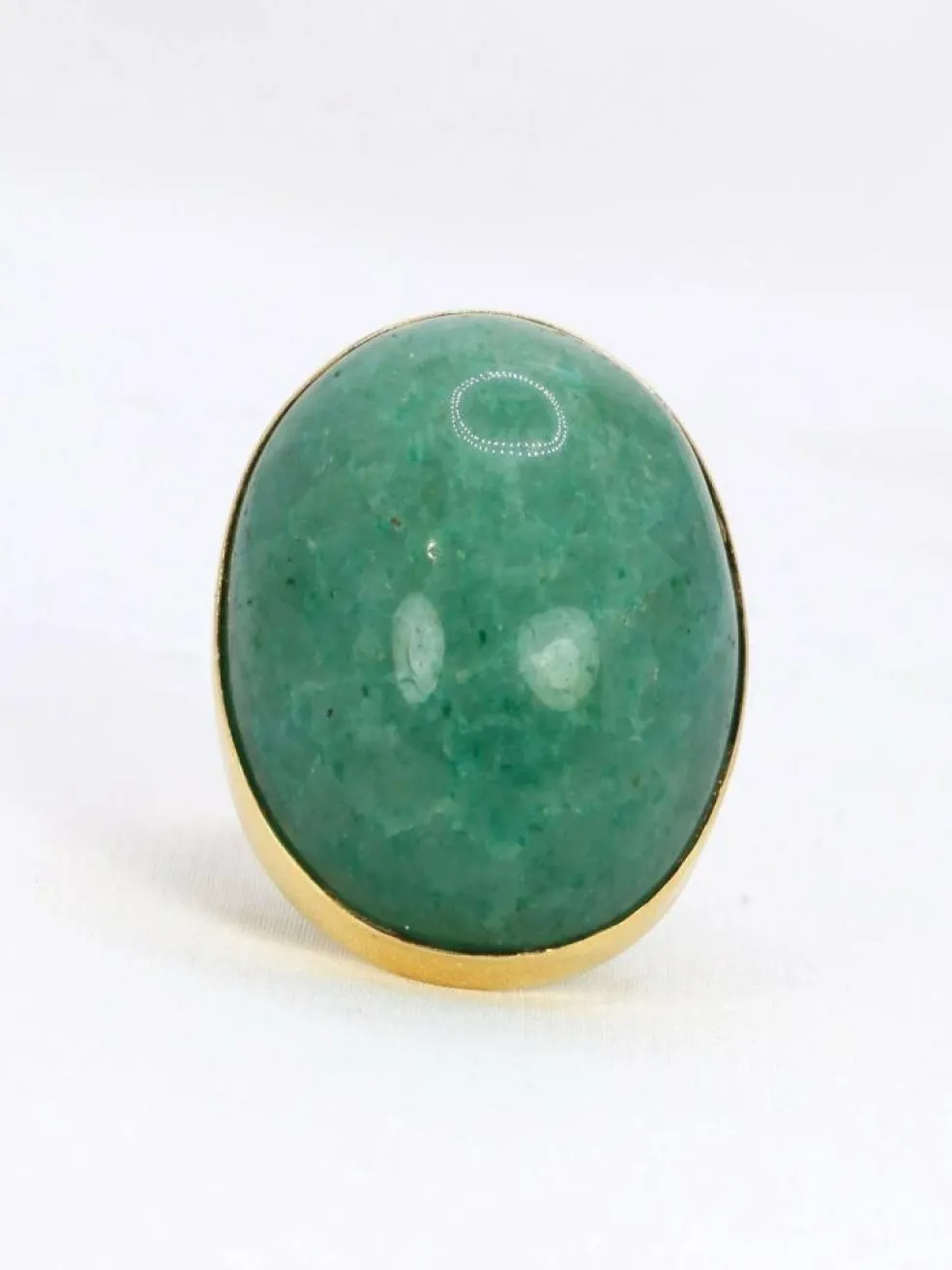 Bague cocktail vintage or jaune amazonite 64 ct