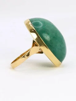 Bague cocktail vintage or jaune amazonite 64 ct